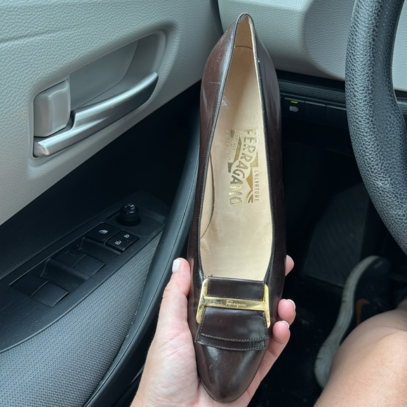 Vintage Salvatore ferragamo brown pumps - Picture 6 of 8